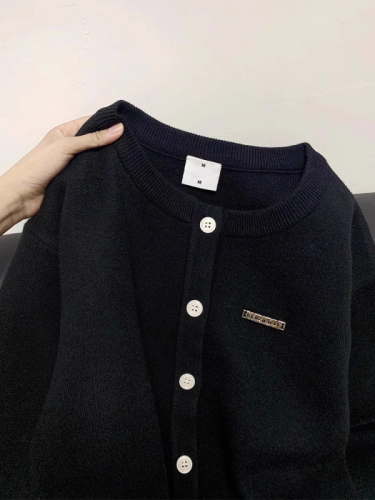 黑色针织开衫外套慵懒风毛衣女春秋2024新款高级感内搭打底衫上衣