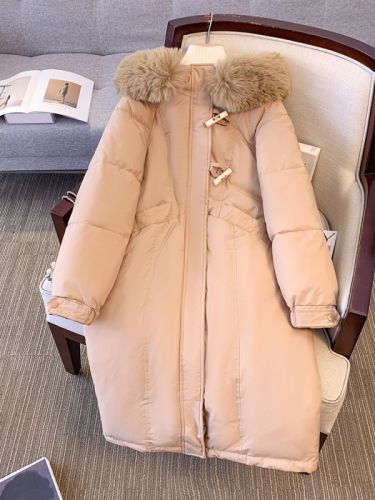 Winter New Long Waist Down Down Jacket Large Size Women's Fur Collar Thickened Slimming Korean Dongdaemun Jacket 2024