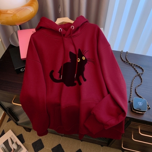 Actual shot of Huamian Thin 310g/Fleece 410g Autumn and Winter Sweater Women's Printed Large Size Women's Wear