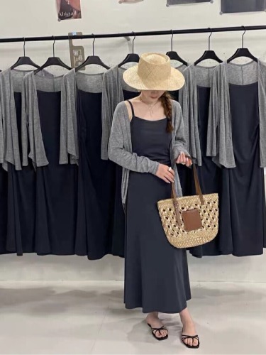 South Korea's Dongdaemun new style lazy style sun protection cardigan for women with suspender skirt and blouse summer high-end shawl