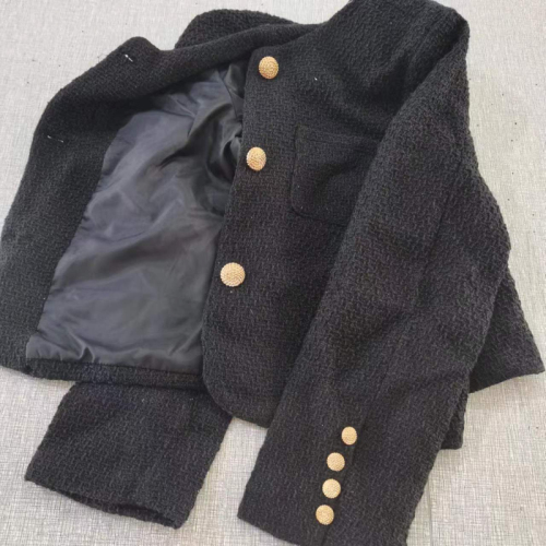 Actual shot of small fragrant style jacket for women, short design, niche, high-end, temperament tweed top