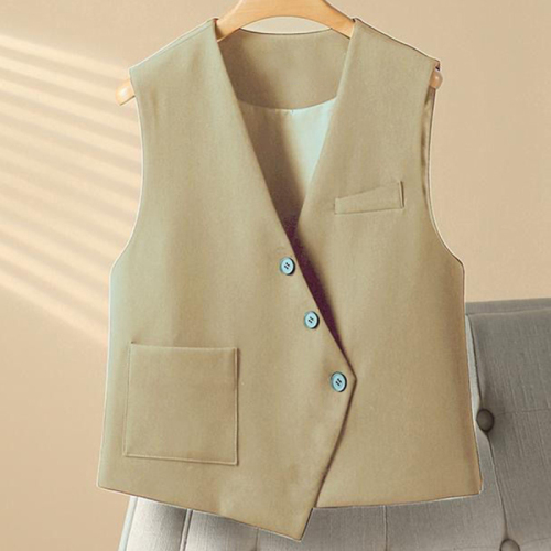 Quality Inspection Officer Picture Irregular Small Suit Vest Women's Short Fashion Casual Loose Versatile Stacked Vest Small Vest