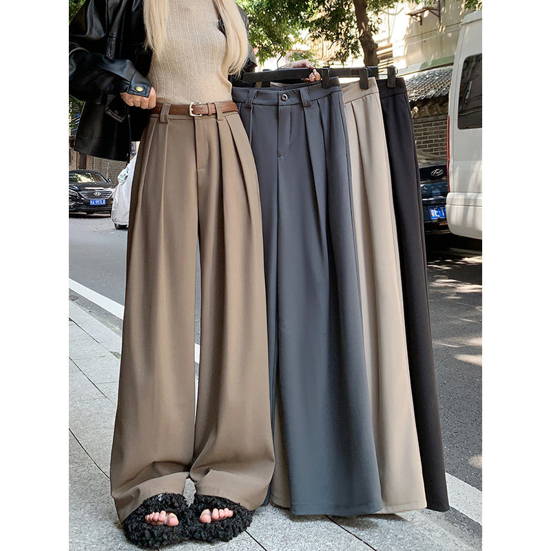 Photographed! 2024 New Loose Suit Pants Women's Wide Leg Pants High-Waisted Drape Floor-Length Pants