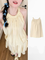 Yellow halter neck vest top for women summer new casual outer wear for small people