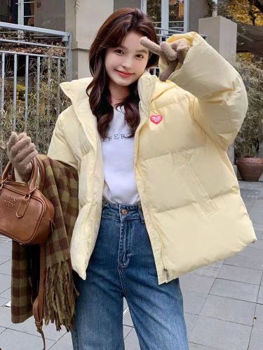 Korean version of down jacket for fat mm, waist-cinching down jacket for small people, short down jacket, loose bread jacket