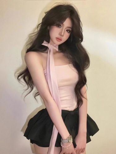 2024 new summer style pure lust hottie tube top camisole irregular short top high waist skirt suit