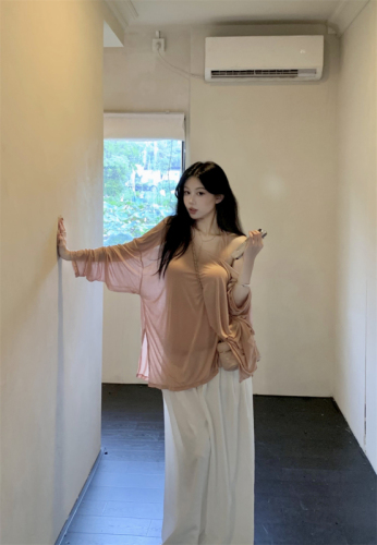 Real shot~Lazy mask set/effortless comfort/relaxing lazy style pure desire tank top T-shirt