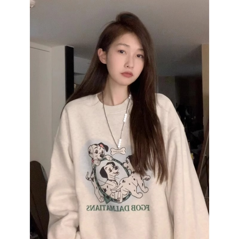 Imitation cotton Chinese cotton composite milk silk 320g silver fox velvet 420g round neck hooded loose sweatshirt