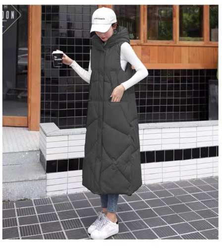 Official picture of the new fashionable autumn and winter down cotton vest trendy ins versatile vest waist mid-length coat for women