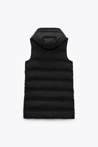 Official picture hooded vest autumn and winter thickened down cotton vest women's warm loose mid-length vest jacket