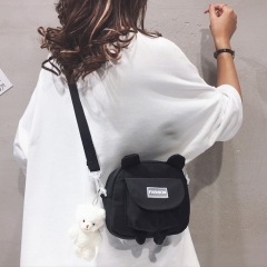 Small bag for women Korean version cute cartoon nylon shoulder bag cartoon soft cute girl student crossbody bag Japanese small square bag