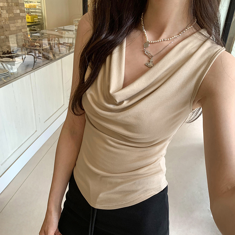 Modal Sleeveless Swing Collar Vest T-shirt Women's Summer New Style Sweet and Spicy Top
