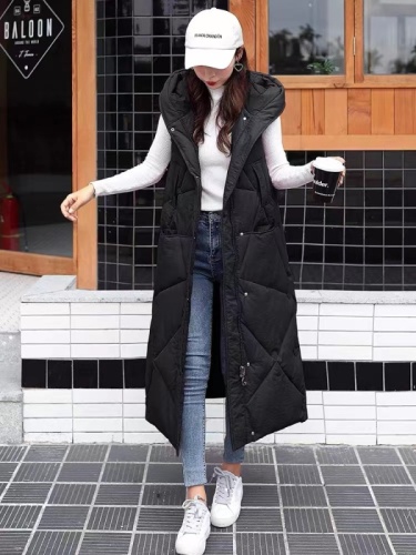 Official picture of the new fashionable autumn and winter down cotton vest trendy ins versatile vest waist mid-length coat for women