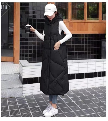 Official picture of the new fashionable autumn and winter down cotton vest trendy ins versatile vest waist mid-length coat for women