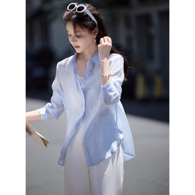 Mohan Yimei casual dark pattern printed thin breathable shirt summer new casual temperament loose shirt