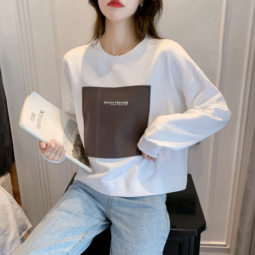 2024 early autumn new long-sleeved sweatshirt for women Korean style ins trend short loose thin top jacket for women