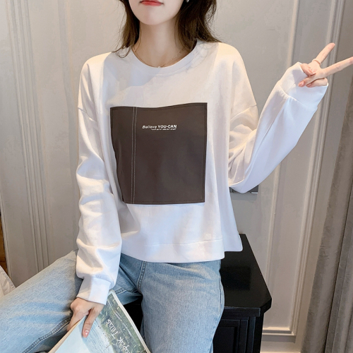 2024 early autumn new long-sleeved sweatshirt for women Korean style ins trend short loose thin top jacket for women