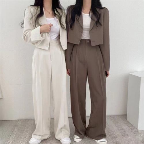 Oversize brown jacket for women 2024 spring and autumn small high-end street style new Korean casual suit