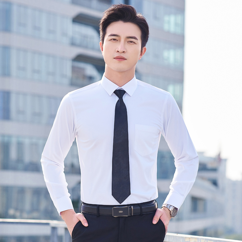 Business wear shirt, work wear, men's anti-wrinkle, no ironing, summer purple, yellow and white short-sleeved shirt suit, work clothes customization