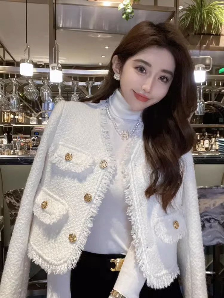 French style short fragrant jacket for women spring and autumn 2024 new high-end socialite temperament small winter high-end sense
