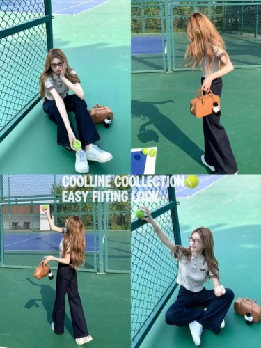 COOLLINE林子熙 easy fittingMiu 女孩常服挂针织小套装开衫春夏