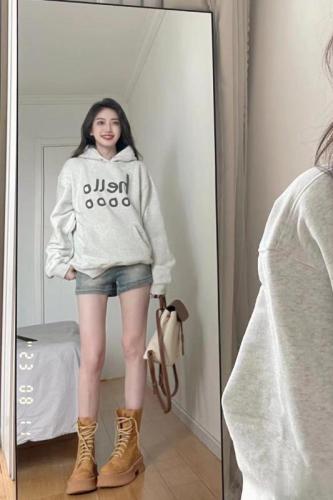 New trendy brand European and American retro hooded autumn and winter sweatshirts for women street outer wear couple tops ins