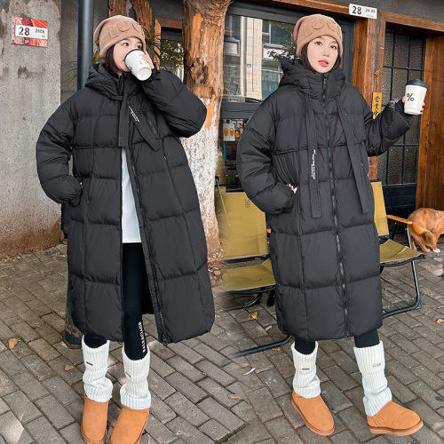 2024 new style streamer down cotton coat for women, Korean version, over the knee, thickened, high-end, Northeastern large quilt, cotton coat, winter