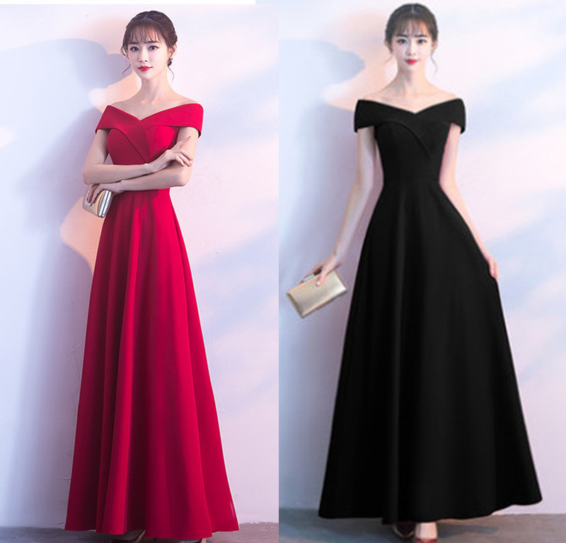 Bridal toast dress new one-shoulder long wedding home banquet evening dress dress long skirt