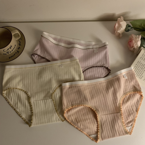 Pure cotton girls mid-waist breathable cute girls cotton antibacterial crotch briefs 5 pack