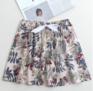 New cotton silk pajamas for women, summer thin printed loose foreign trade shorts, pregnant women can wear large size casual pants