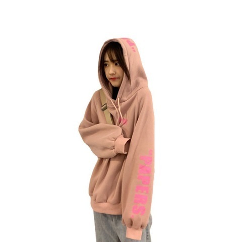 New style velvet autumn and winter Korean style college style loose hooded long-sleeved sweatshirt for women