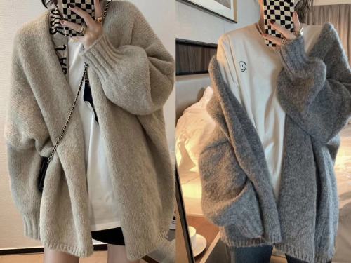 2024 spring new Korean style soft, lazy, gentle style, high-end, small knitted sweater, cardigan jacket for women