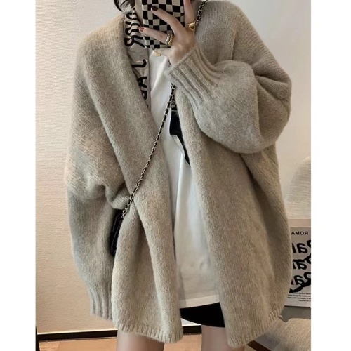 2024 spring new Korean style soft, lazy, gentle style, high-end, small knitted sweater, cardigan jacket for women