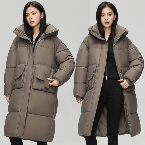 2024 winter new style over-the-knee long high-end street fashion thickened down jacket for women