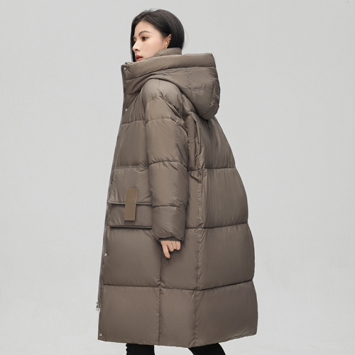 2024 winter new style over-the-knee long high-end street fashion thickened down jacket for women