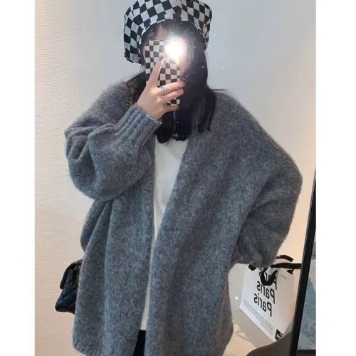 2024 spring new Korean style soft, lazy, gentle style, high-end, small knitted sweater, cardigan jacket for women