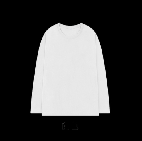 Back collar 200g 100% cotton combed cotton dropped shoulder loose style pure cotton long sleeve T-shirt solid color blank version