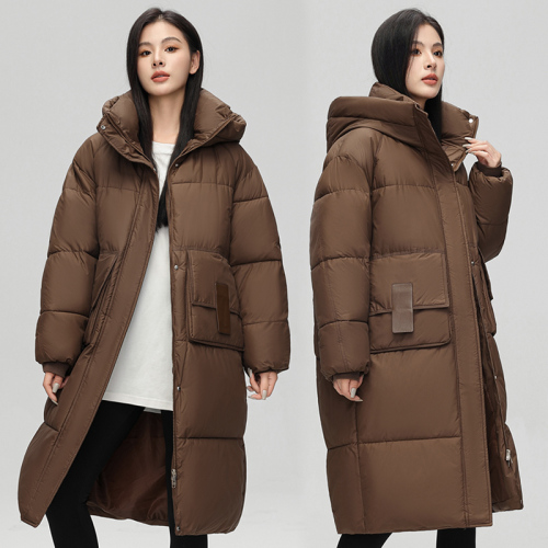 2024 winter new style over-the-knee long high-end street fashion thickened down jacket for women