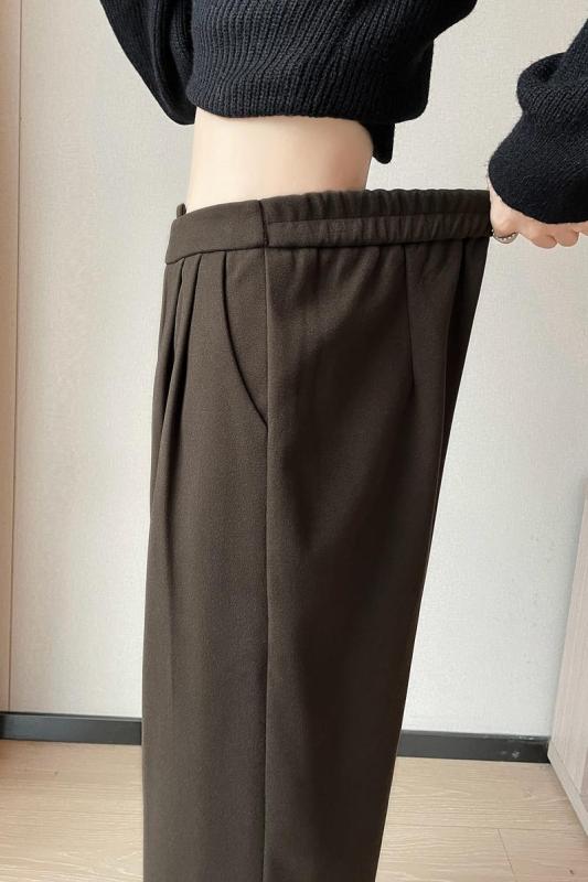 New autumn and winter woolen harem pants straight-leg plus velvet cigarette pants suit nine-point casual pants for women