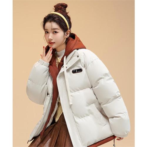 Cotton clothing winter down cotton fake two-piece thickened hooded loose style top warm bread cotton-padded jacket