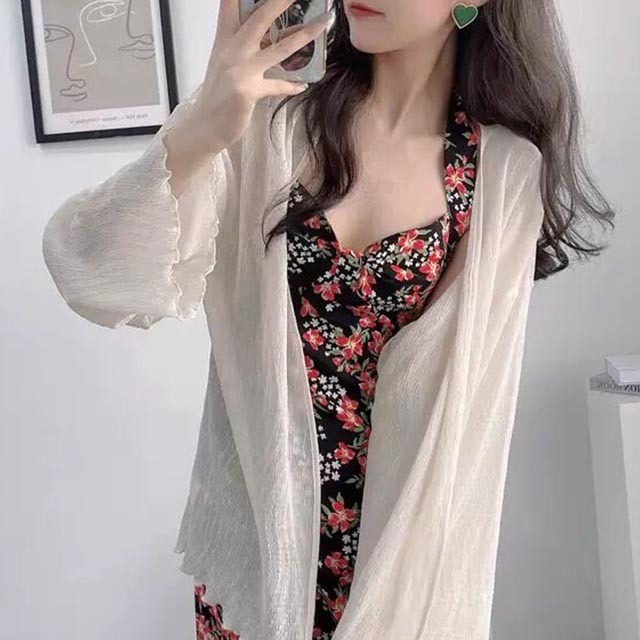Super fairy chiffon sun protection clothing women's summer long-sleeved design niche cardigan coat thin shawl sun protection shirt