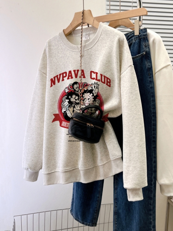 Huamian/thin 330g/velvet 420g autumn and winter sweatshirt for women