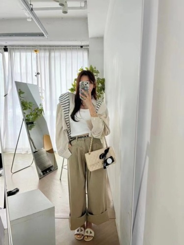 Korean new style casual simple versatile short shirt jacket for women