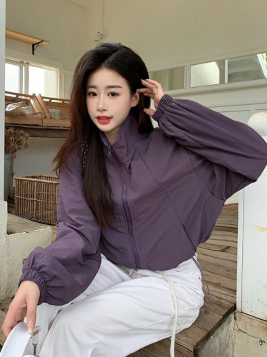 Korean style loose stand collar jacket women's short jacket jacket top casual