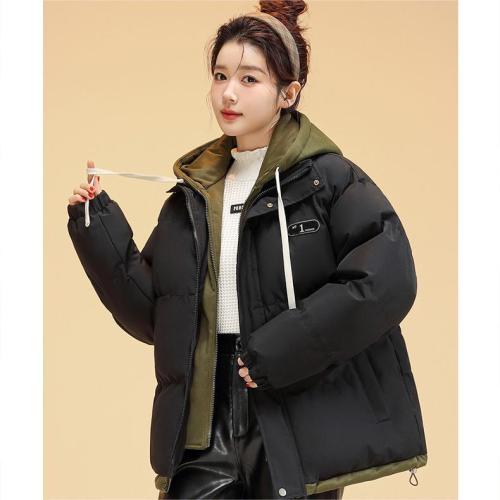 Cotton clothing winter down cotton fake two-piece thickened hooded loose style top warm bread cotton-padded jacket