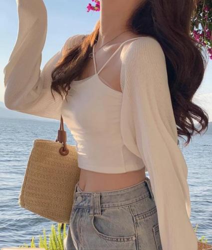 Sun protection cardigan women's thin waistcoat blouse new style shawl summer with skirt and ice silk knitted jacket