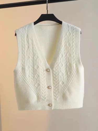 Knitted vest for women spring and autumn 2024 new layered Korean style vest sleeveless women's sweater cardigan waistcoat top