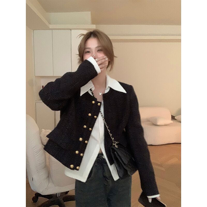 Rich girl, high-end, small fragrant style jacket for women, autumn, fashionable short top for small people, autumn