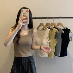 Autumn and winter thickened brushed camisole with chest pads, no need to wear underwear, comfortable inner layering top