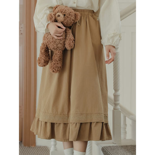 No less than 99 real shot autumn and winter slimming design niche temperament skirt